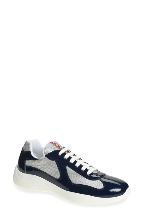 Prada America’s Cup Vernice Bike Low Top Sneaker (Men)