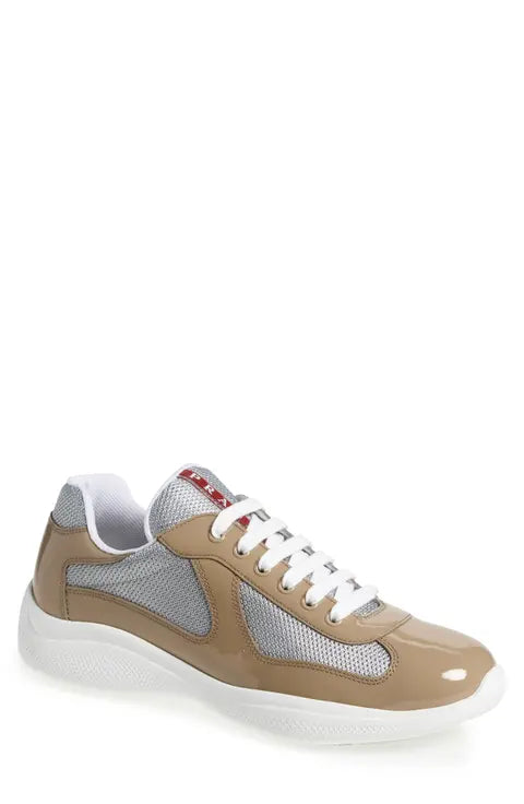 Prada America’s Cup Vernice Bike Low Top Sneaker (Men’s)
