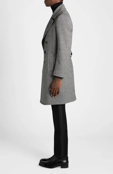 Tom Ford Double Breasted Wool Mouliné Twill Coat