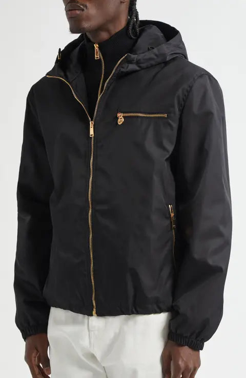 Versace Nylon Twill Hooded Windbreaker