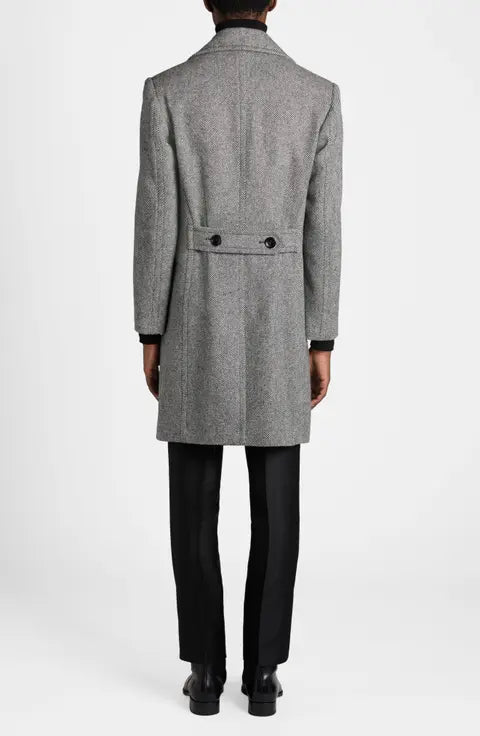 Tom Ford Double Breasted Wool Mouliné Twill Coat