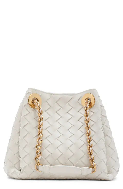 Bottega Veneta Small Parachute Chain Intrecciato Leather Shoulder Bag
